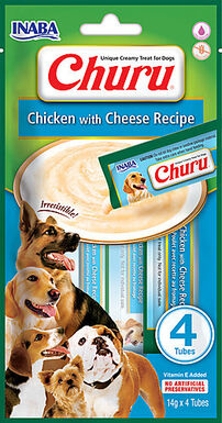 Inaba - Friandises Churu Recette au Poulet et Fromage pour Chiens - 4x14g