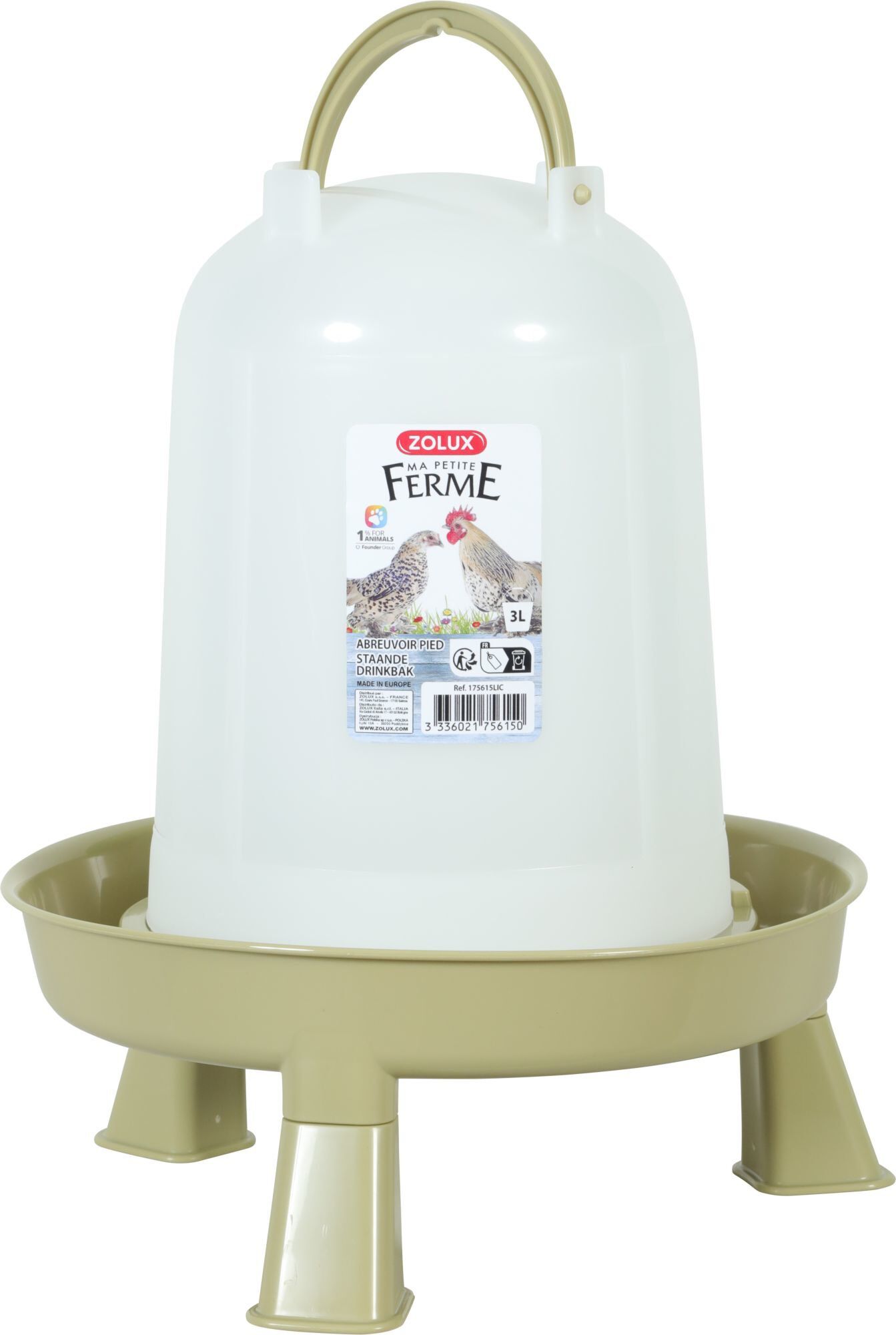 Zolux - Abreuvoir sur Pied Lichen pour Basse Cour - 3L Image num&eacute;ro 1