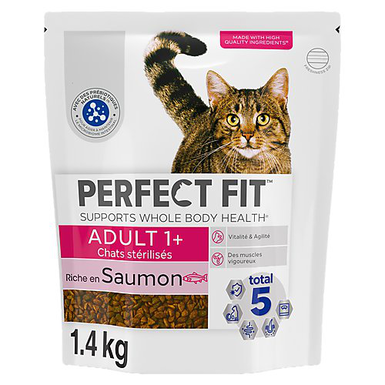 PERFECT FIT - Croquettes ADULT 1+ Saumon frais Chat Adulte Stérilisé