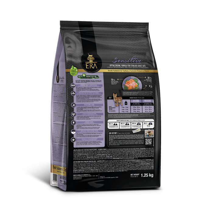 Era - Croquettes Sans C&eacute;r&eacute;ales Saumon et Dinde pour Chats Sensibles - 1,25kg Image num&eacute;ro 2