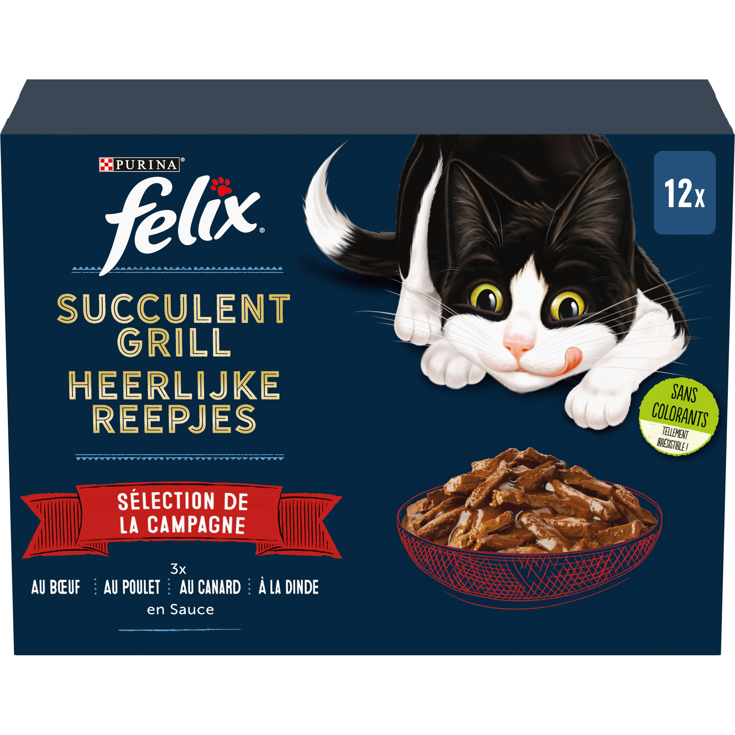 FELIX -  Pochons Succulent Grill Selection de la Campagne &agrave; la Viande en Sauce pour chats adultes  - 12X80g Image num&eacute;ro 6