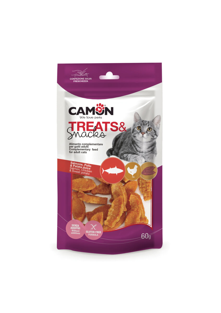 Camon - Friandises Treats & Snacks au Saumon et Poulet pour Chats - 60g Image num&eacute;ro 1
