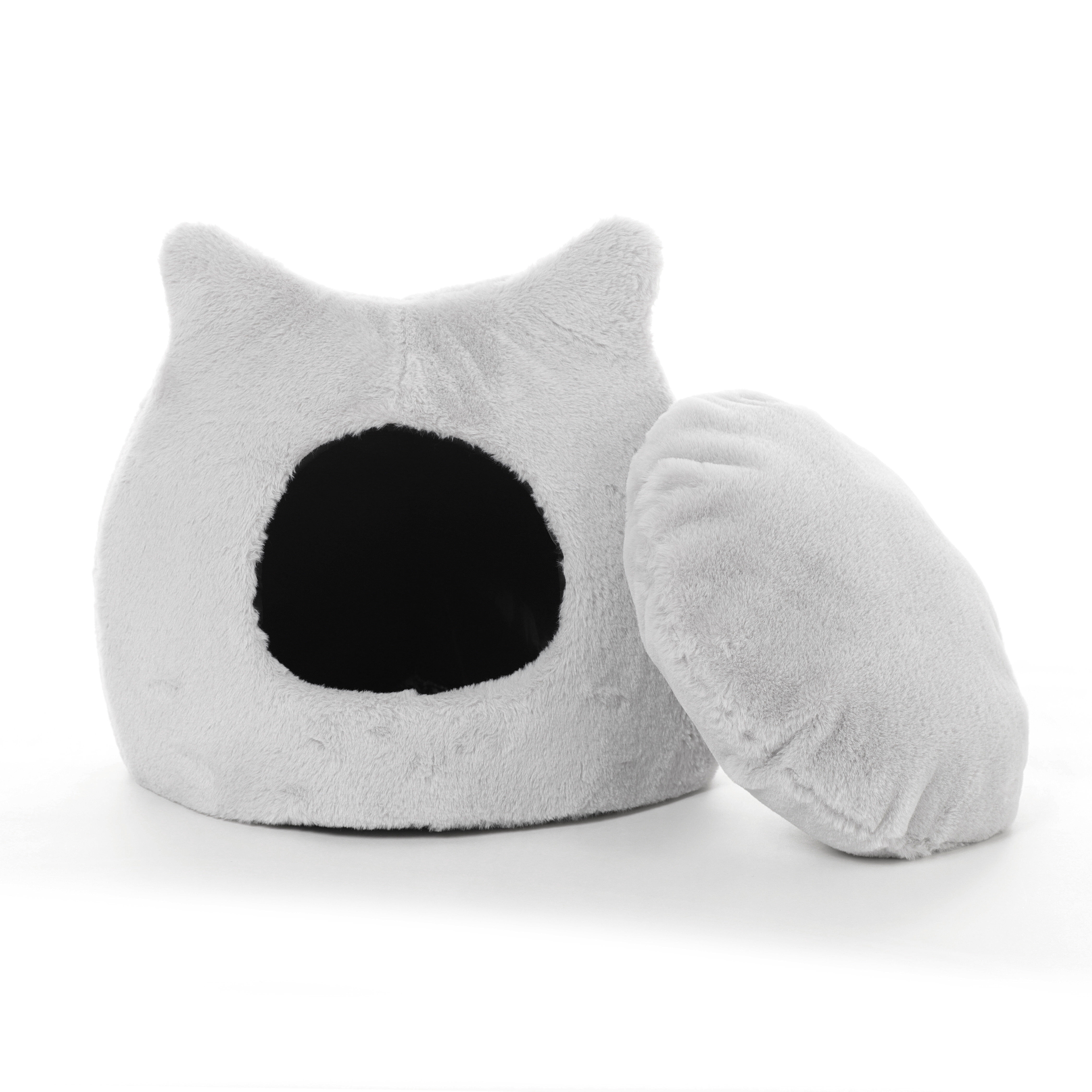 Leeby - Igloo Extra Doux pour Chats - Gris Image num&eacute;ro 5