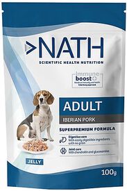 Nath - Pâtée Jelly Immune boost+ Porc Iberique pour Chiens - 100g