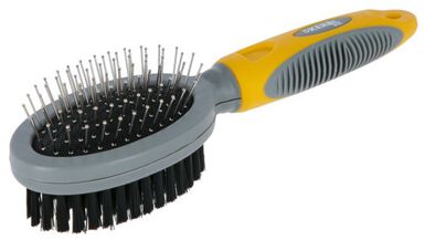 Kerbl - Brosse double jaune/gris pour Rongeurs - 20,5cm