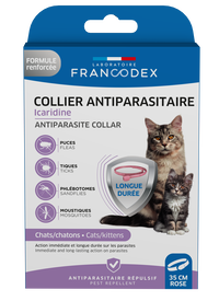 Francodex - Collier Antiparasitaire Icardine pour Chats et Chatons - Rose