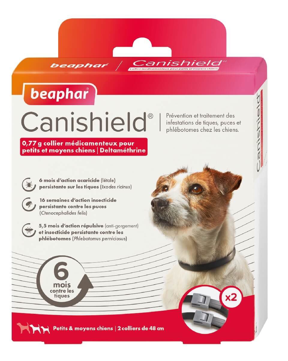 Canishield - Collier Anti puces Tiques pour Petit et Moyen Chien - x2 Image num&eacute;ro 1