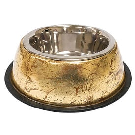 Croci - Bol en Acier Luxury Golden pour Chiens et Chats - 370ml