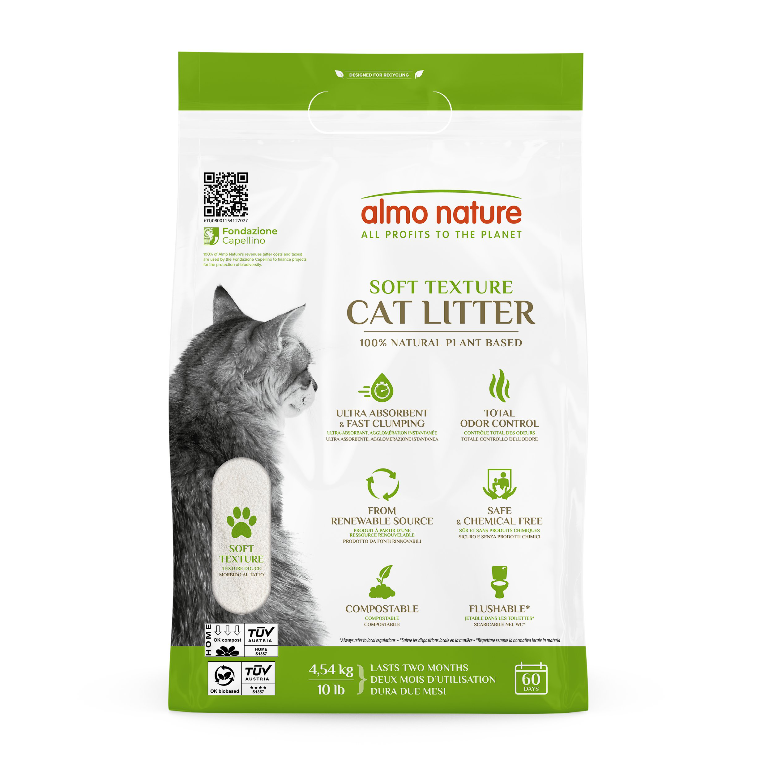 Almo Nature -  Liti&egrave;re Ecologique Catlitter pour Chats - 4,54Kg Image num&eacute;ro 2