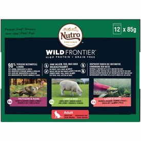 Nutro - Sachets Terrines WILD FRONTIER 3 Vari&eacute;t&eacute;s pour Chat - 12x85g