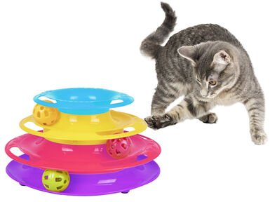 Flamingo - Jouet Bagera Circuit avec Balle & Tour pour Chats - 24x13cm