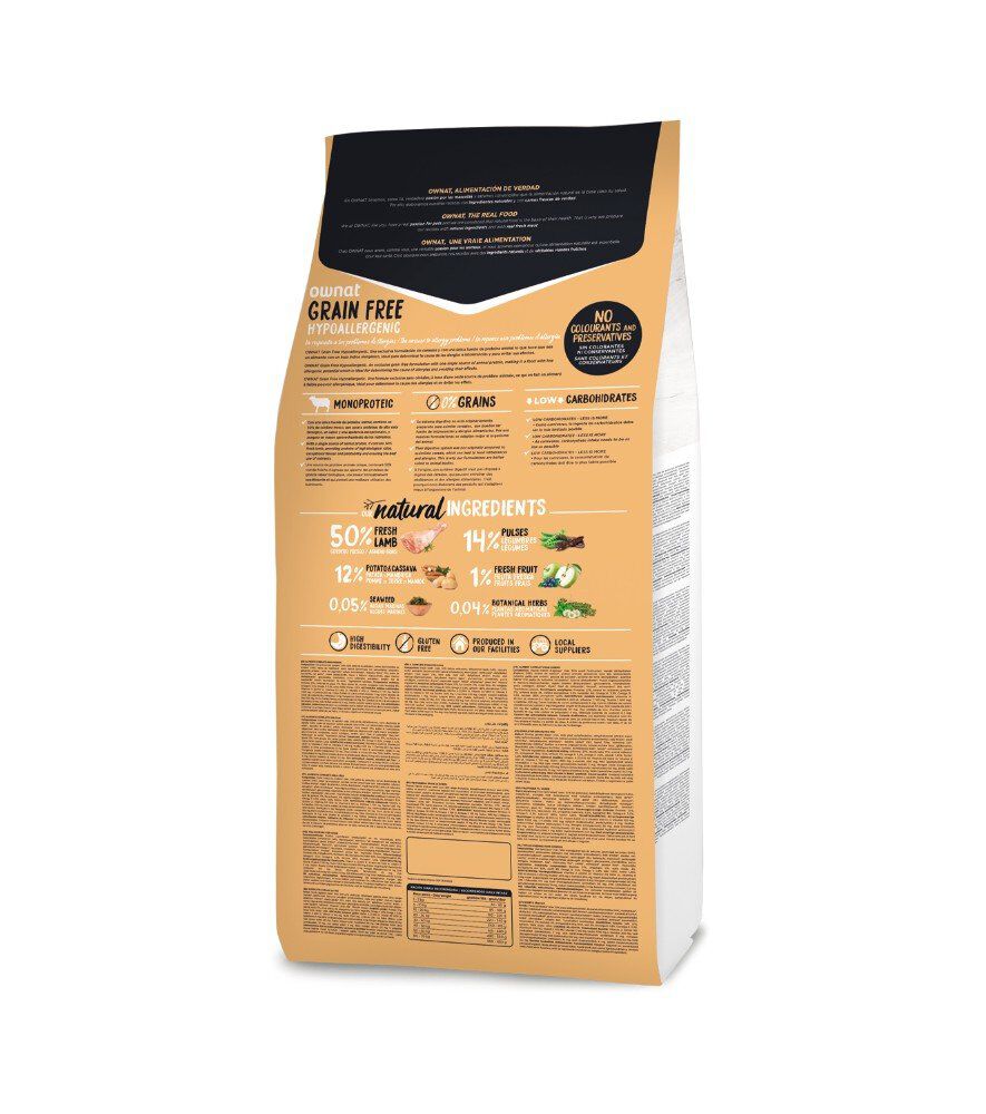 Ownat - Croquettes Grain Free Hypoallergenic Agneau pour Chiens - 3Kg Image num&eacute;ro 2