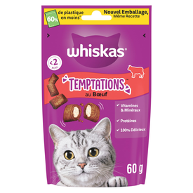 Whiskas - Friandises Temptations au Bœuf pour Chats - 60g