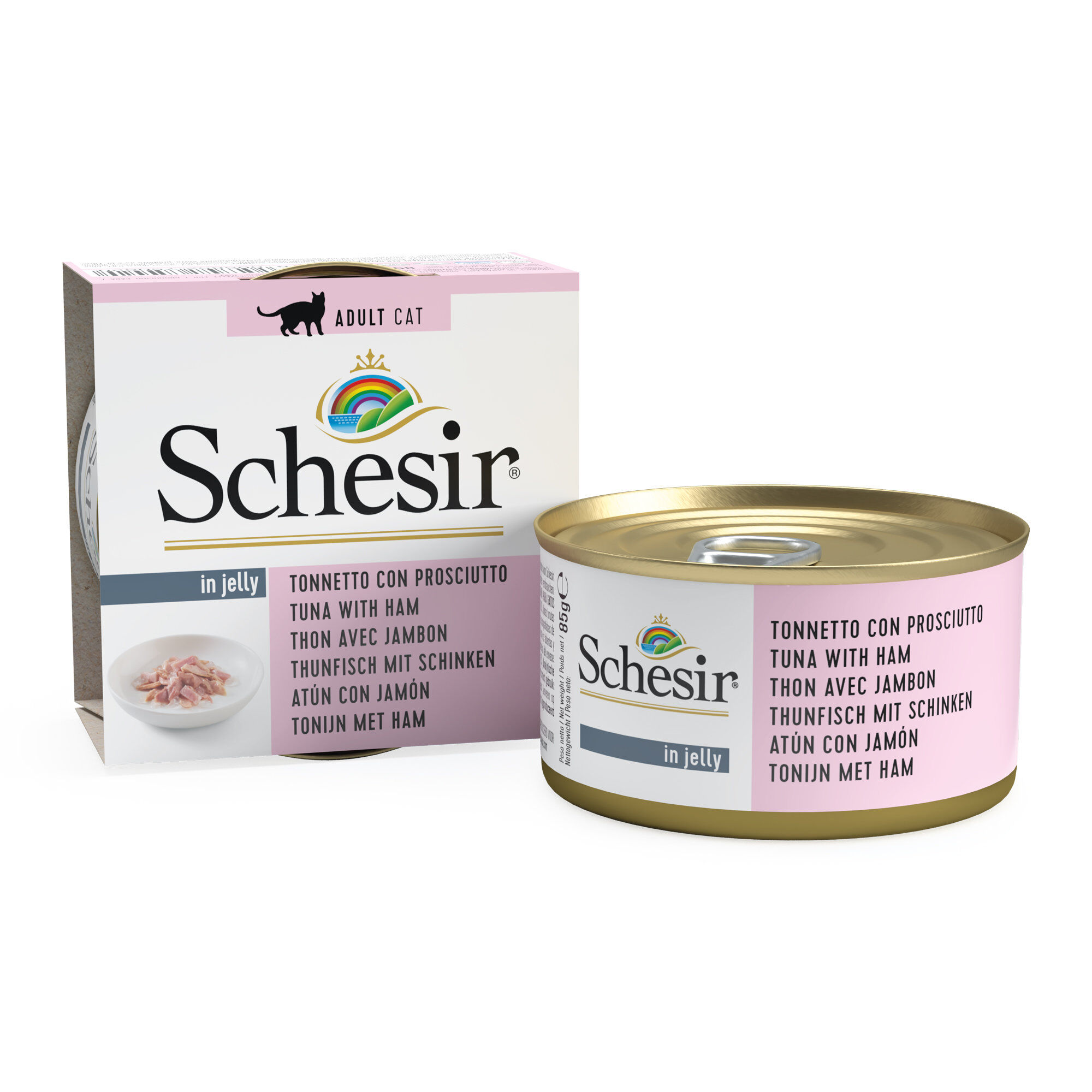 Schesir - P&acirc;t&eacute;e en Gel&eacute;e Thon et Jambon Pour Chats - 85g Image num&eacute;ro 1