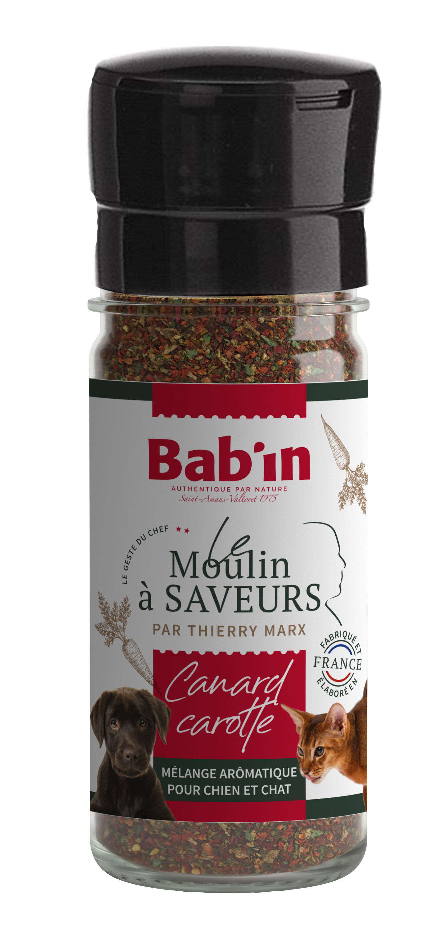 Bab'in - Moulin &agrave; Saveurs M&eacute;lange Aromatique Canard & Carottes pour Chiens et Chats - 45g Image num&eacute;ro 1