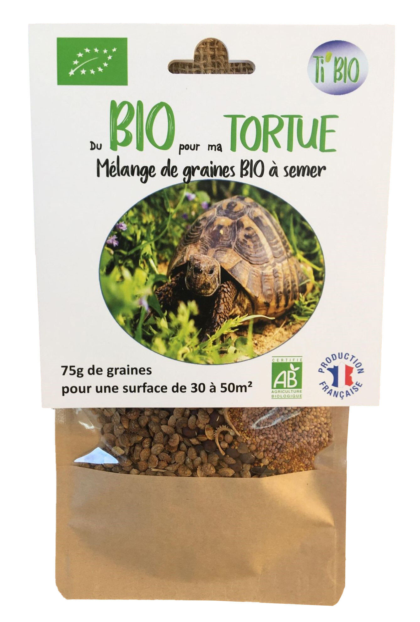 Ti Bio - M&eacute;lange de Graines Bio &agrave; Semer pour Tortue - 75g Image num&eacute;ro 1