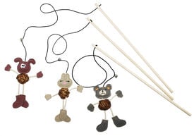 Anka - Canne à Pêche Animal Dansant pour Chats - 69cm