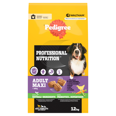 PEDIGREE - Croquettes ADULT MAXI  à la Volaille et aux Légumes pour chiens - 12kg