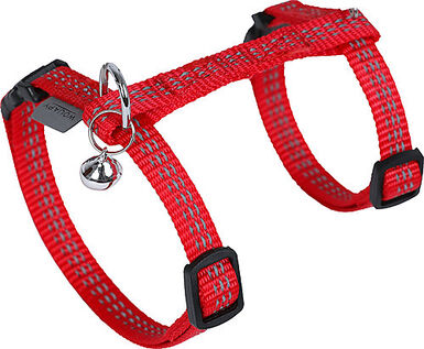 Wouapy - Harnais + laisse Protect avec Grelot pour Chat - Rouge