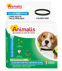 Animalis - Collier Antiparasitaire Noir pour Chien - 60cm