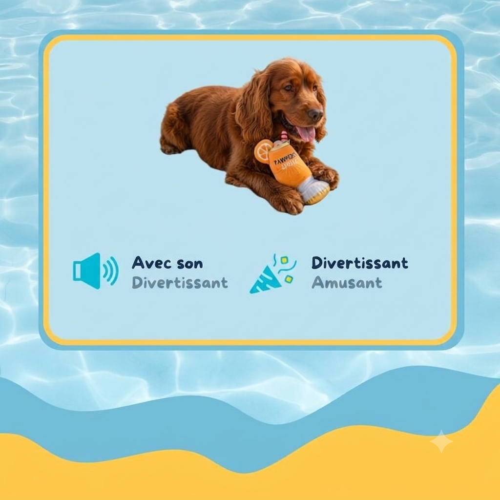 Summer Vibes - Peluche Cocktail "Pawperol" pour Chiens - 25cm Image num&eacute;ro 5