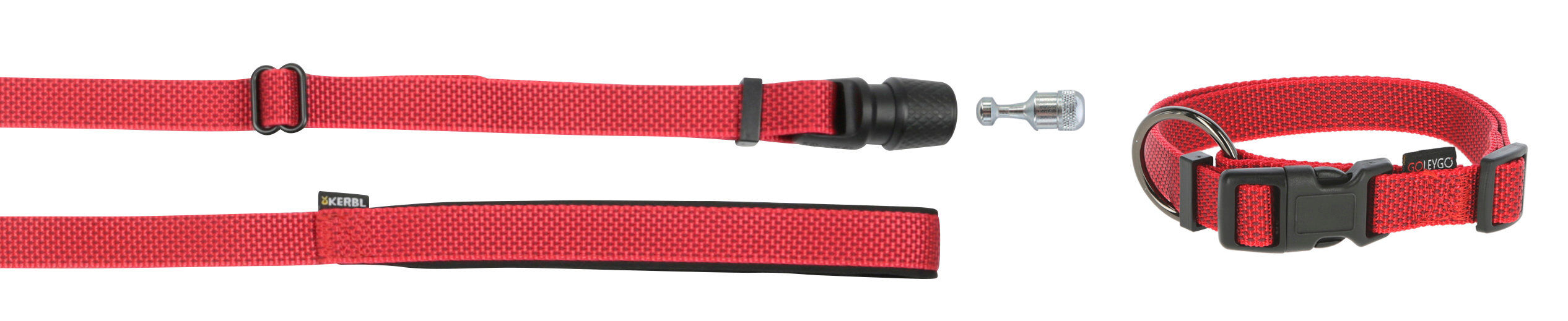 Goleygo - Ensemble Laisse Collier et Goupille Rouge pour Chien - M Image num&eacute;ro 1
