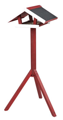 Trixie - natura mangeoire oiseaux avec pied, en pin, 46 × 22 × 44 cm/1,15 m, rouge/blanc