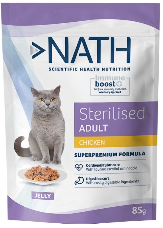 Nath - Pâtée Jelly Immune boost+ Sterilised Poulet pour Chats - 85g image number null