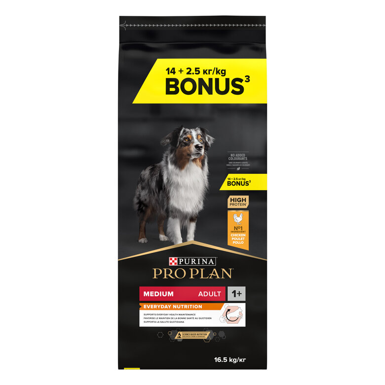 Pro Plan - Croquettes Medium Poulet pour Chien - 14Kg + 2,5Kg Gratuits Image numéro 1 Pro Plan - Croquettes Medium Poulet pour Chien - 14Kg + 2,5Kg Gratuits Image numéro 1