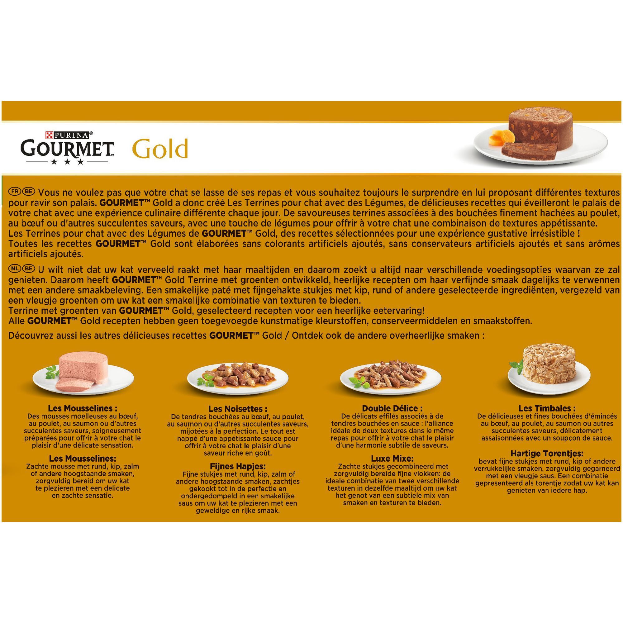 Gourmet - Les Terrines Gold aux aux L&eacute;gumes pour Chat - 12x85g Image num&eacute;ro 4