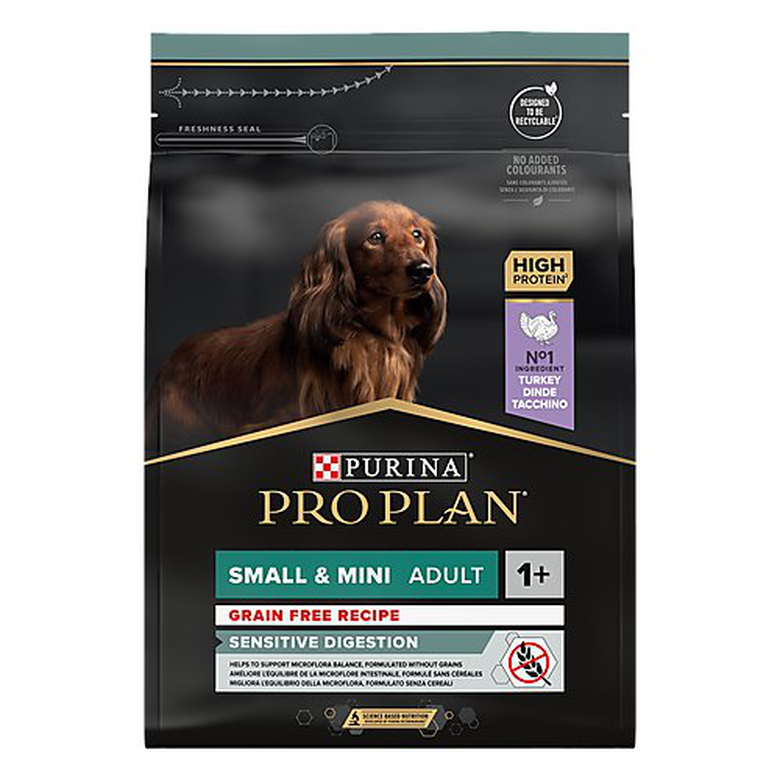 Pro Plan - Croquettes OPTIDIGEST Small & Mini Adult Sans Céréales Dinde pour Chien - 2,5Kg Image numéro 1 Pro Plan - Croquettes OPTIDIGEST Small & Mini Adult Sans Céréales Dinde pour Chien - 2,5Kg Image numéro 1