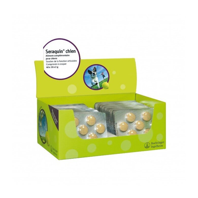 Boehringer - Comprimés Seraquin Omega Soutien Articulaire pour Chiens - x400 Image numéro 1 Boehringer - Comprimés Seraquin Omega Soutien Articulaire pour Chiens - x400 Image numéro 1