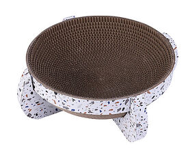 Wouapy - Griffoir Navette Terrazo pour Chats - 35x35x13cm