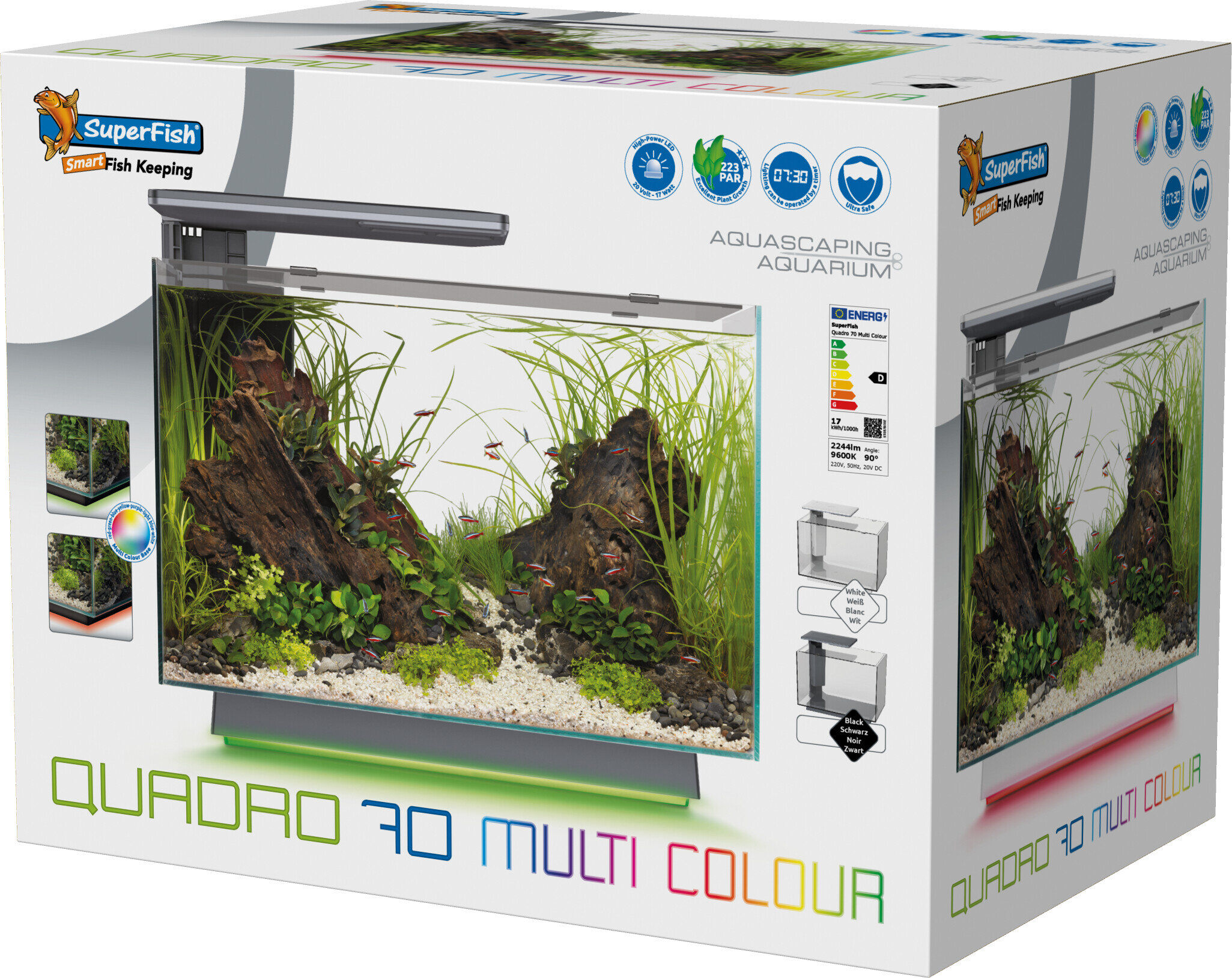Superfish - Aquarium Design Quadro 70 Multi Colour - Noir Image num&eacute;ro 1