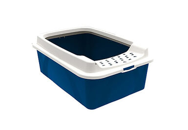 Animalis - Bac à Litière avec Rebord pour Chat - Bleu