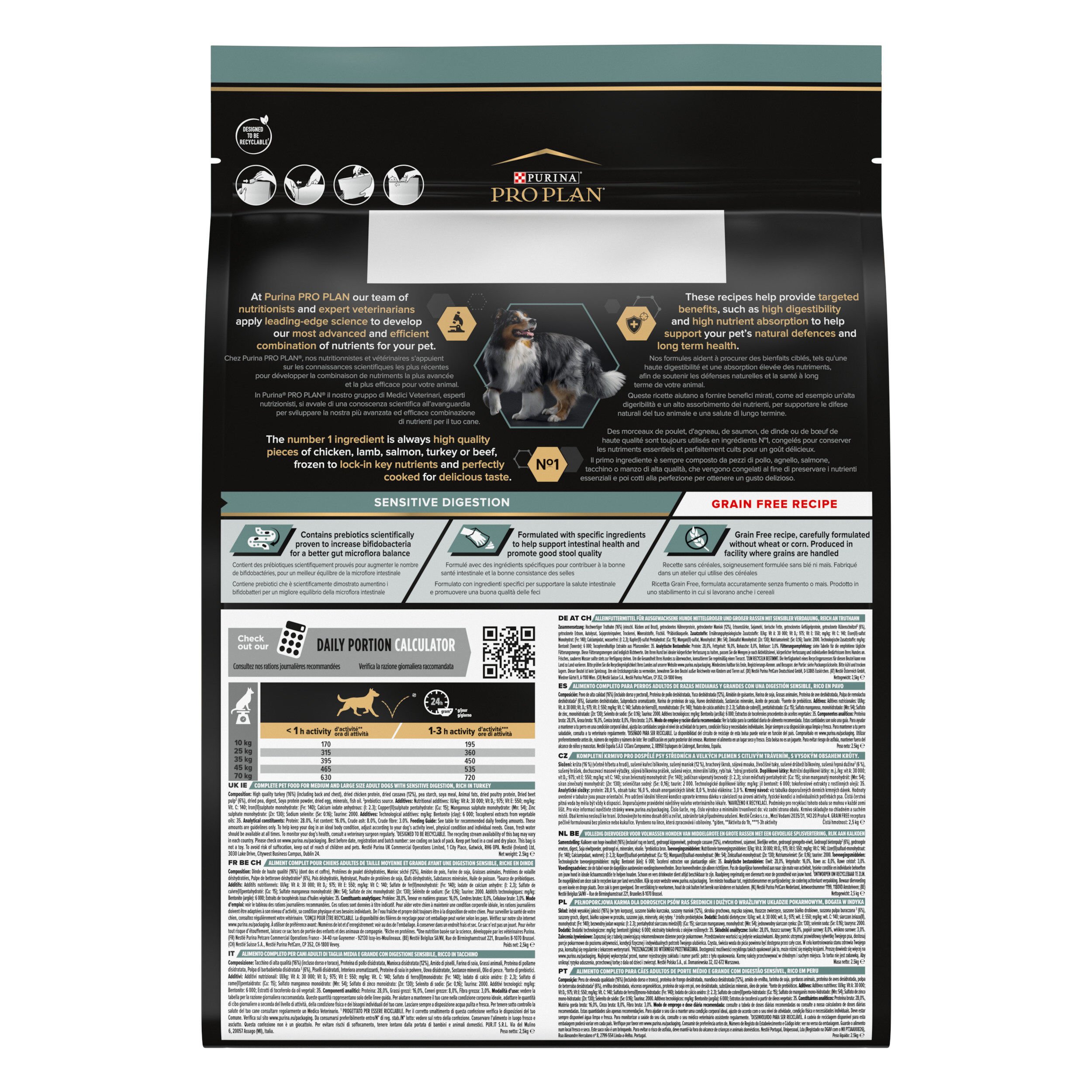 Pro Plan - Croquettes OPTIAGE Medium & Large Adult Sans C&eacute;r&eacute;ales Dinde pour Chien - 2,5Kg Image num&eacute;ro 6