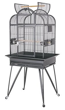 United Bird - Cage Borghese avec Roulettes pour Oiseaux - Anthracite