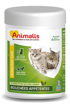 Animalis - Bouchées Appétentes Vermicroc pour Chat - 40g