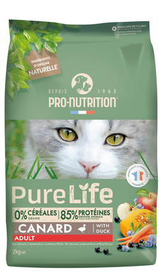 Pro-Nutrition - Croquettes Pure Life Chat Adult Canard - 2kg