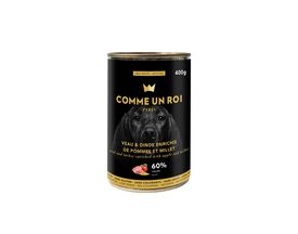 Comme Un Roi - Pâtée au Veau et à la Dinde Enrichis de Pommes et Millet pour Chien - 400g