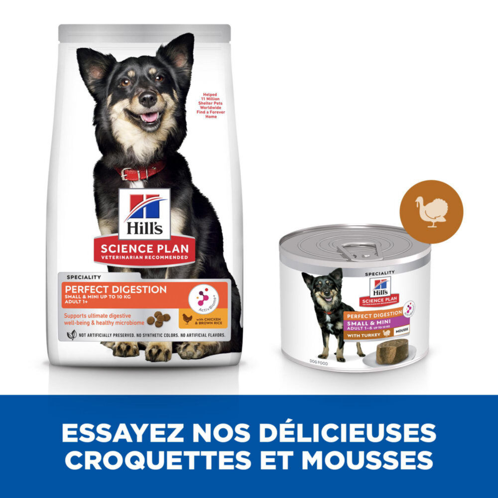 Hill&rsquo;s Science Plan Perfect Digestion Adult Small&Mini Mousse Chien Adulte Petite Race Dinde - 200g Image num&eacute;ro 4