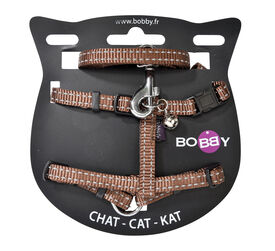Bobby - Harnais + Laisse Safe 10 Marron pour Chats - 30cm