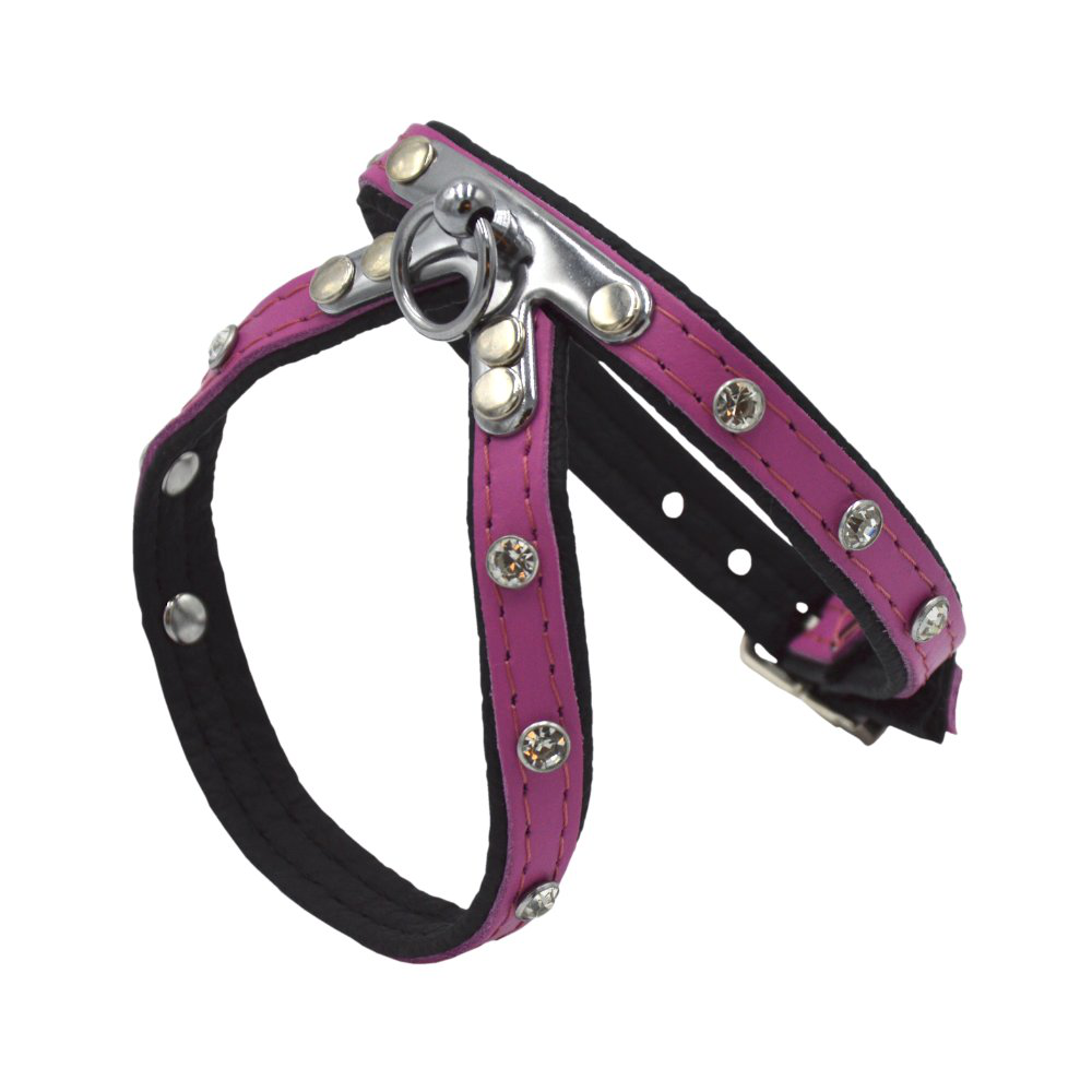 Comme Un Roi - Harnais Cuir So Funky Rose pour Chien - L Image num&eacute;ro 1