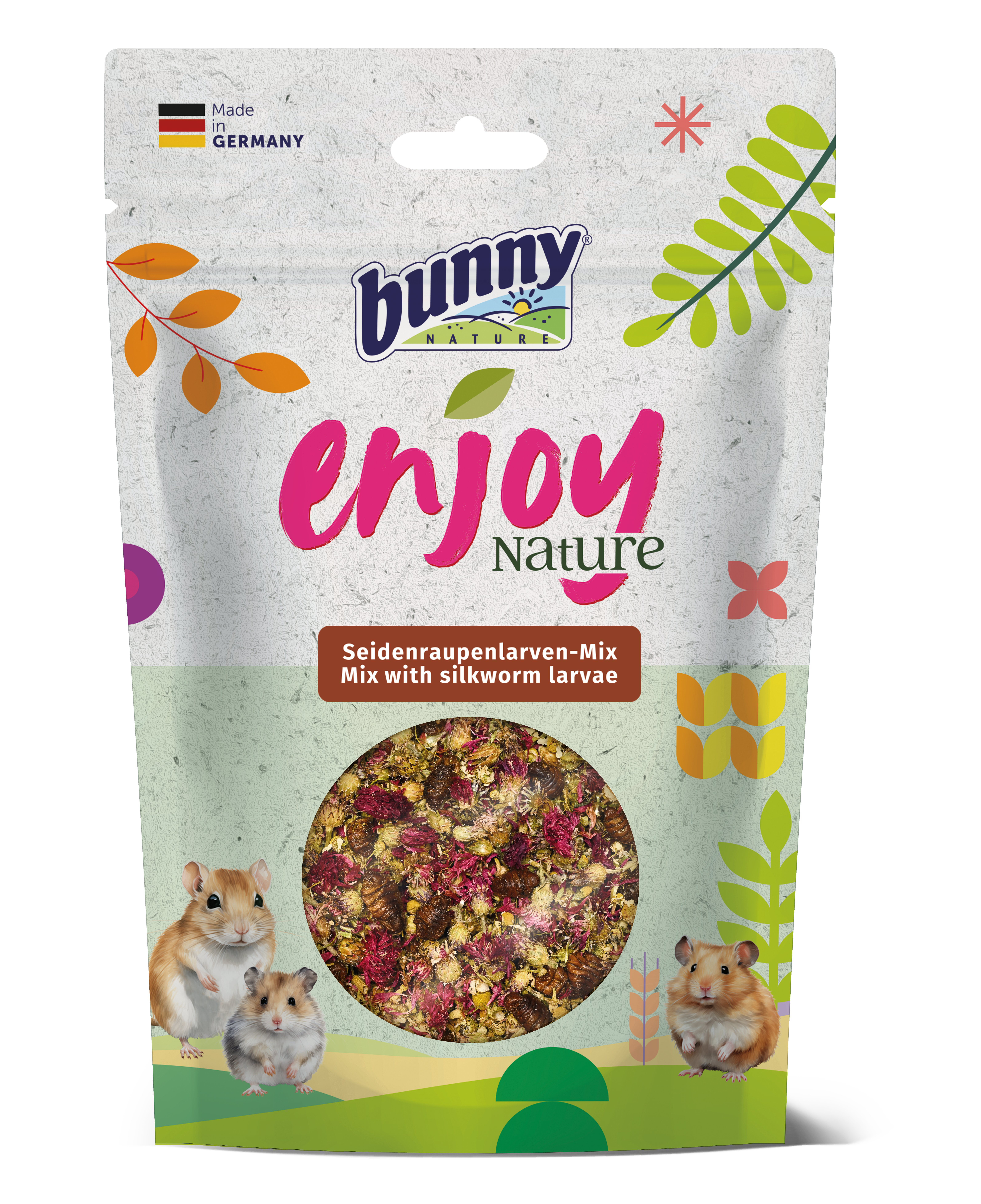Bunny Nature - Snack Enjoy Nature M&eacute;lange aux Larves de Vers &agrave; Soie - 40g Image num&eacute;ro 1