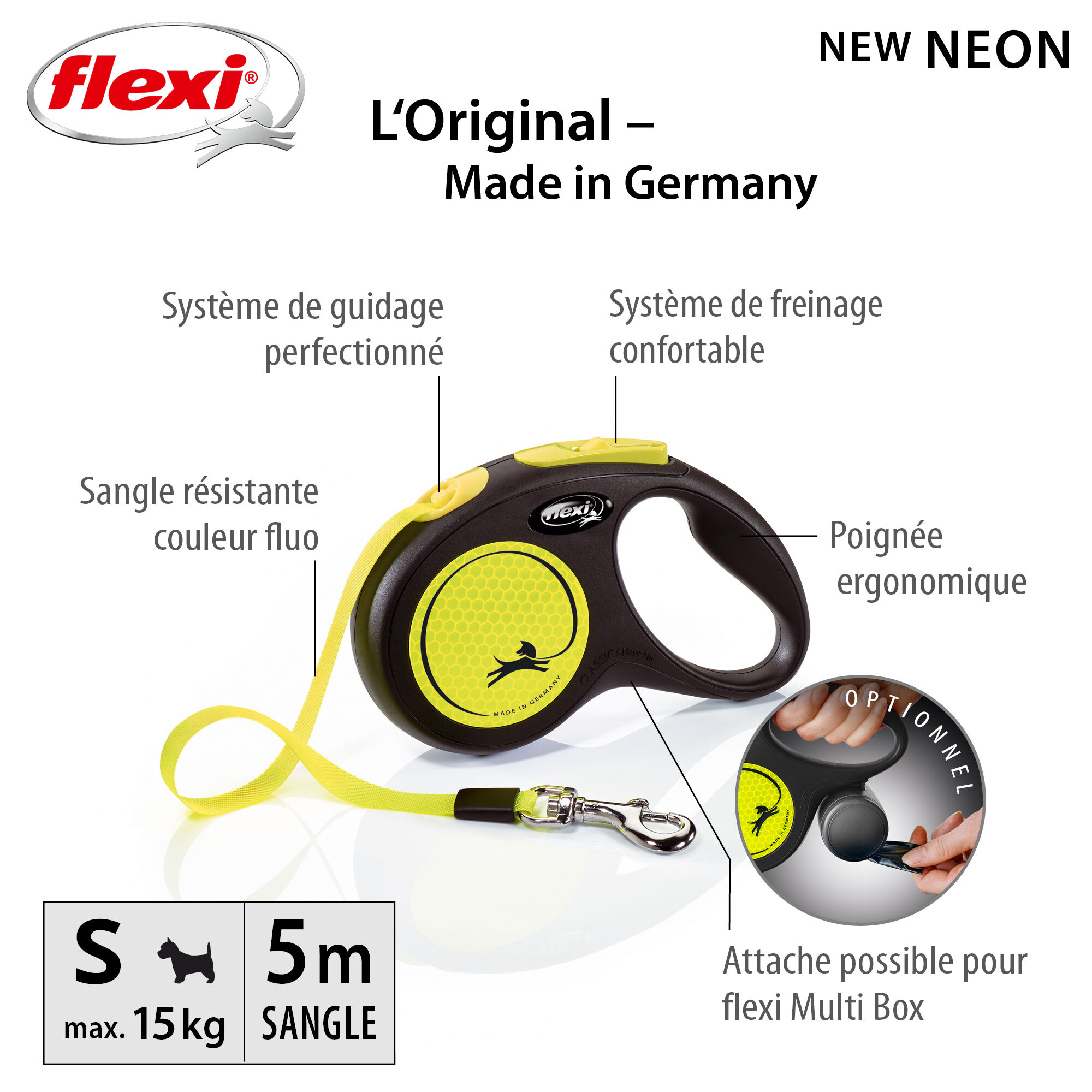 Flexi - Laisse New Neon Avec Sangle De 5m pour Chien - S 5m Image num&eacute;ro 5