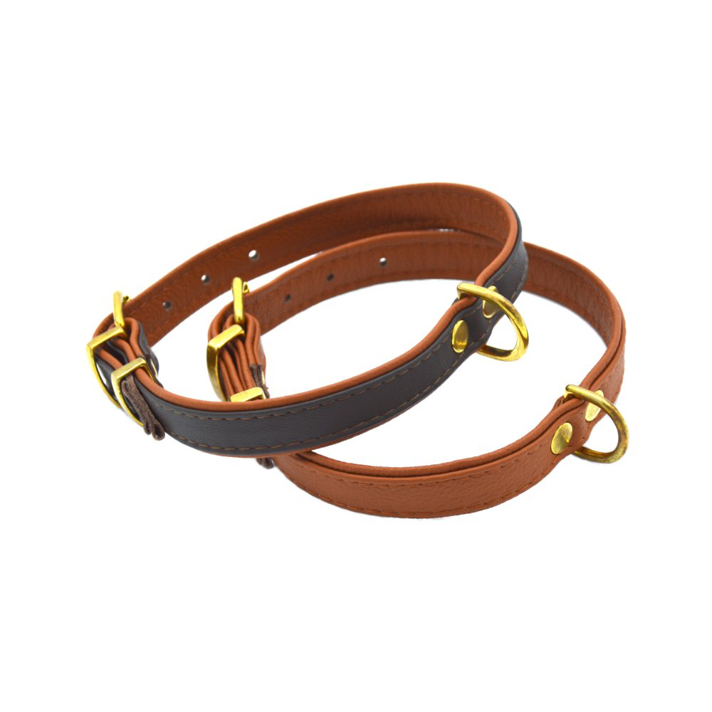 Comme Un Roi - Collier Cuir So Chic Marron / Caramel pour Chien - M Image num&eacute;ro 1