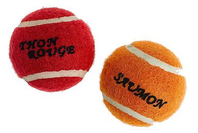 Lot de 2 Mini balles de Tennis Parfumées Saumon et Thon