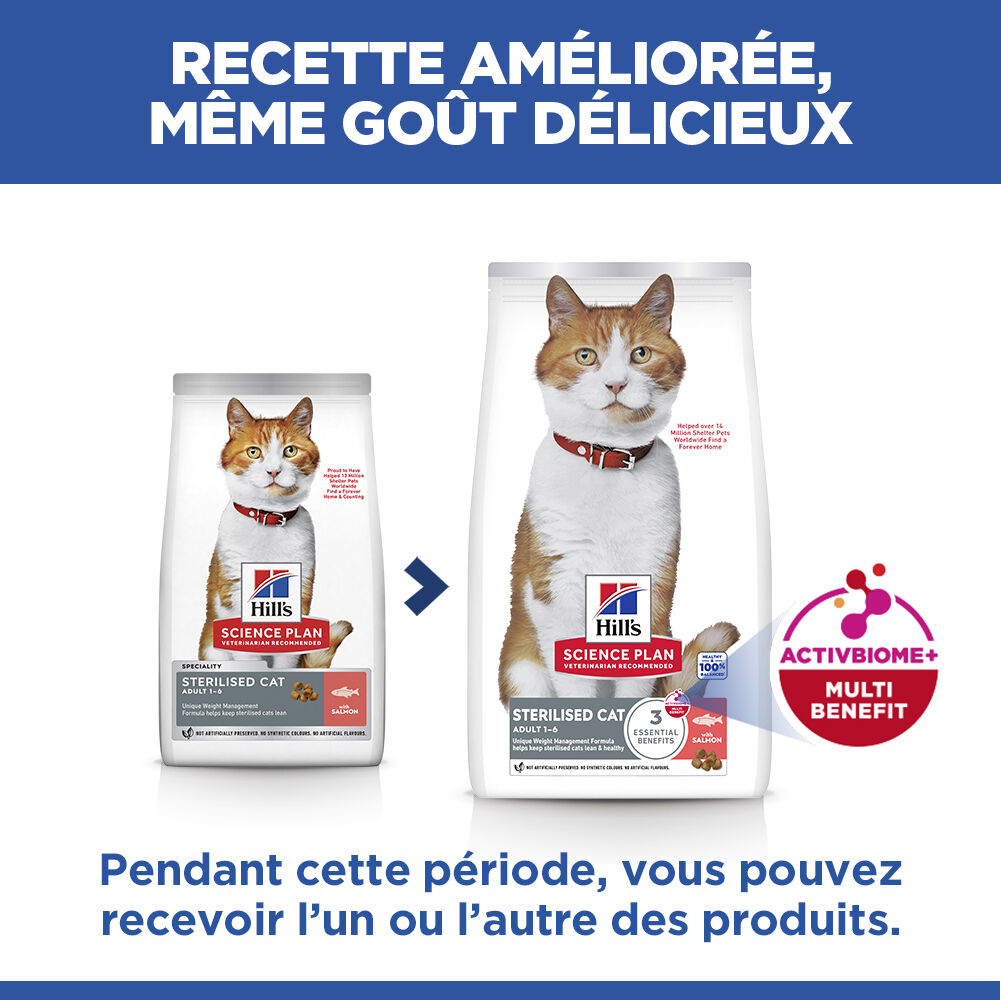 Hill's Science Plan - Croquettes Feline Adult Sterilised Cat  Saumon - 300g Image num&eacute;ro 3