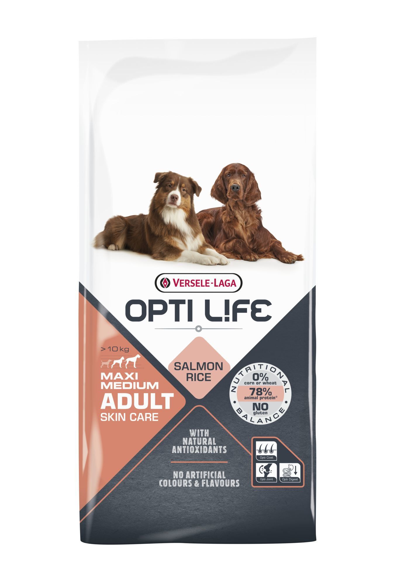 Opti Life - Croquettes Adult Skin Care Medium/Maxi au Saumon pour Chiens - 12,5Kg Image num&eacute;ro 1