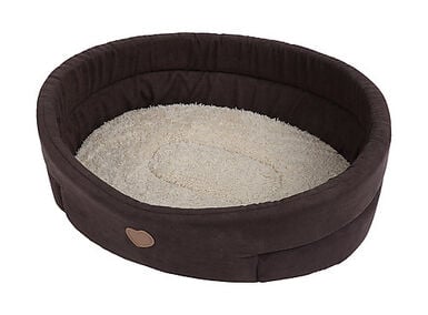 Animalis - Corbeille Tissus Suédine Marron et Beige pour Chien - T4